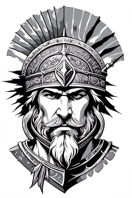 Turkish warrior tattoo design idea
