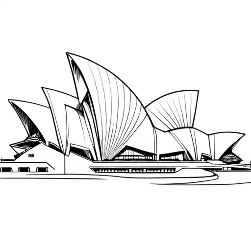 sydney opera house tattoo design idea