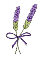 barley and lavender tied with a ribbon tattoo design idea