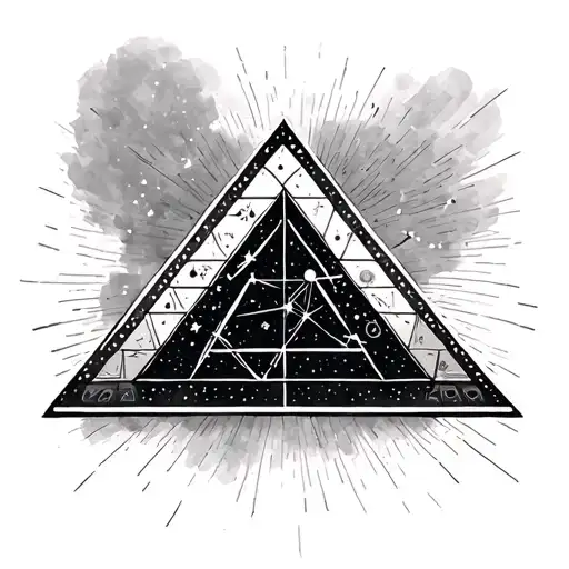 gemini constellation with pyramid tattoo design idea