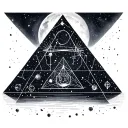 gemini constellation with pyramid tattoo design idea