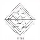 gemini sign with diamond shaped line outlining and a morse code on the bottom kidult tattoo design idea
