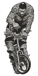 mr mike on a bicycle tattoo design idea