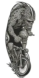 mr mike on a bicycle tattoo design idea