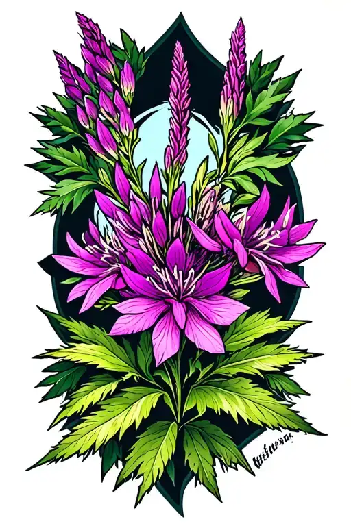 alaskan fireweed tattoo design idea