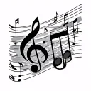 oasis music notes tattoo design idea