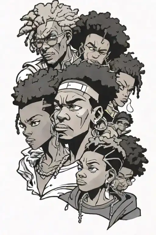 the boondocks charactors tattoo design idea