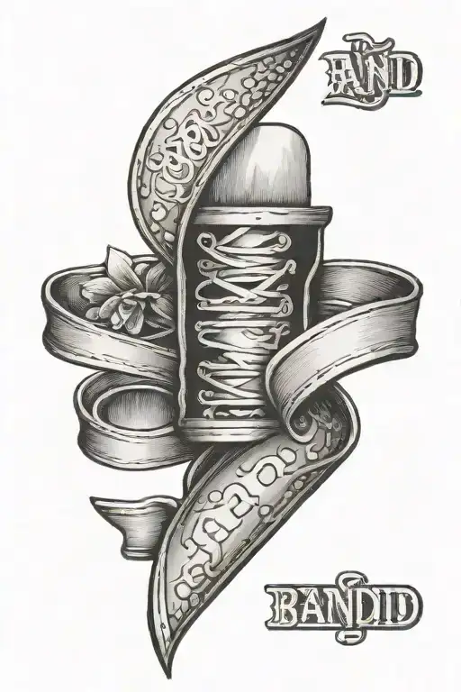 band aid tattoo design idea