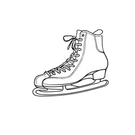 minimalistic ice skates tattoo design idea