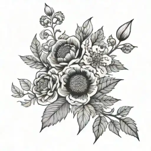 831 russia flowers vegetation tattoo design idea