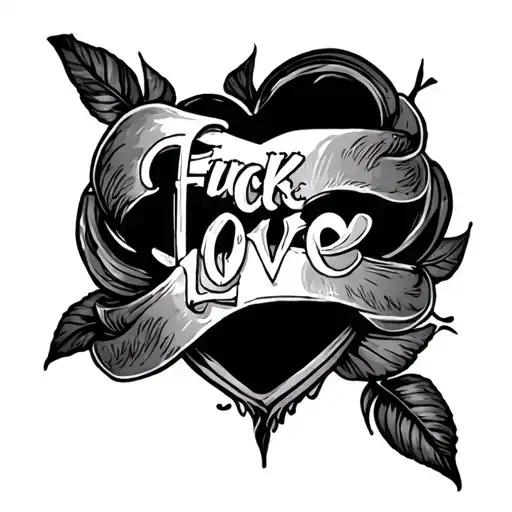 Fuck Love tattoo design idea