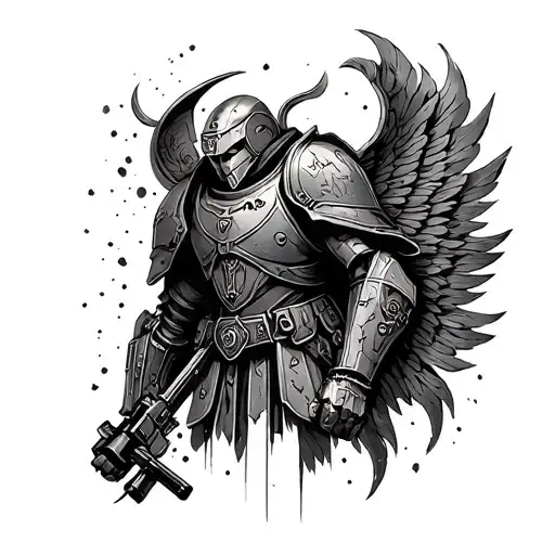 Warhammer 40k tattoo for spine tattoo design idea