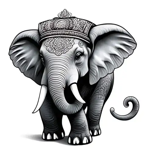 Japanese Thai Elephant tattoo design idea