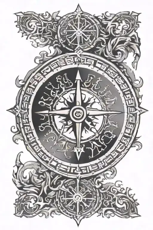 vegvisir viking compass tattoo design idea