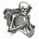 skeleton soul leaving the body tattoo design idea