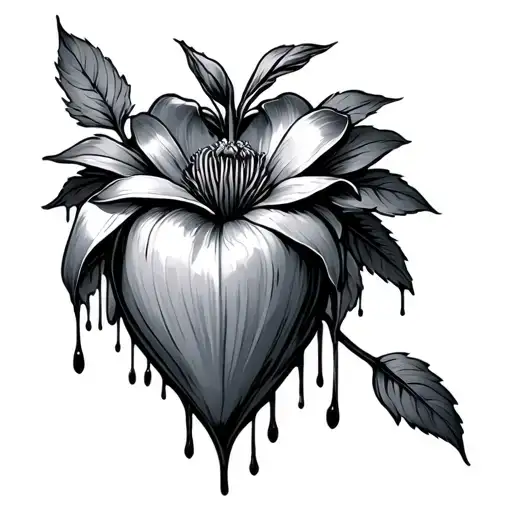 Bleeding Heart Flower tattoo design idea