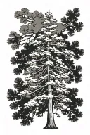 white pine tree tattoo design idea