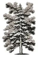 white pine tree tattoo design idea