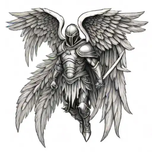 Spartan Angel Wings tattoo design idea
