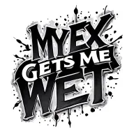 "MY EX GETS ME WET" vertical spine tattoo tattoo design idea