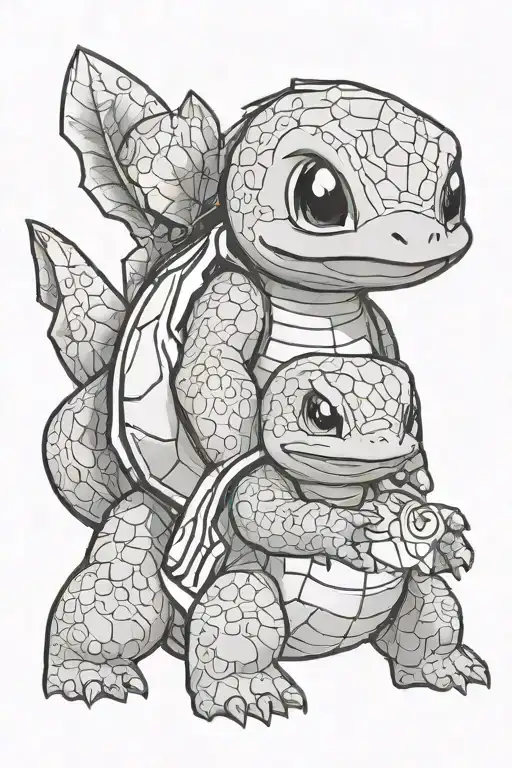 squirtle charmander bulbasaur tattoo design idea