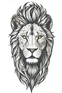 lion face tattoo design idea