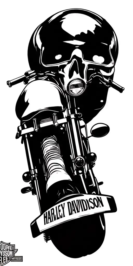 harley davidson motorcycle tattoo design idea