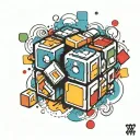 generate me a rubiks cube tatoo with the colors form the letter L tattoo design idea