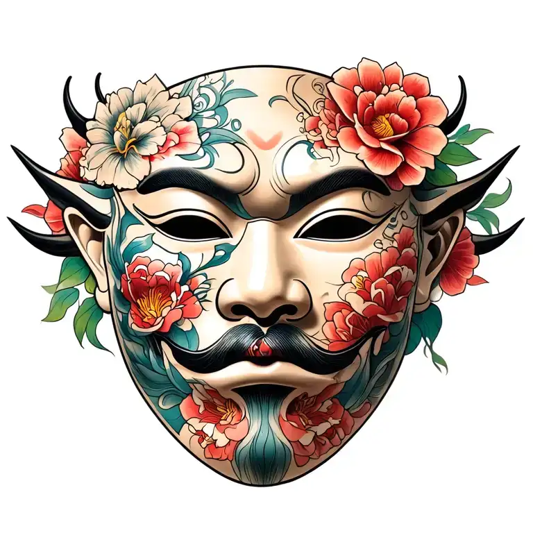 Ony mask Japanese tattoo design idea