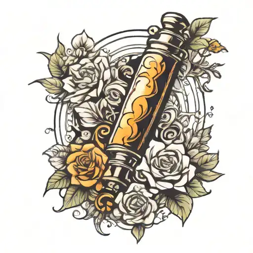 vertical progress bar tattoo design idea