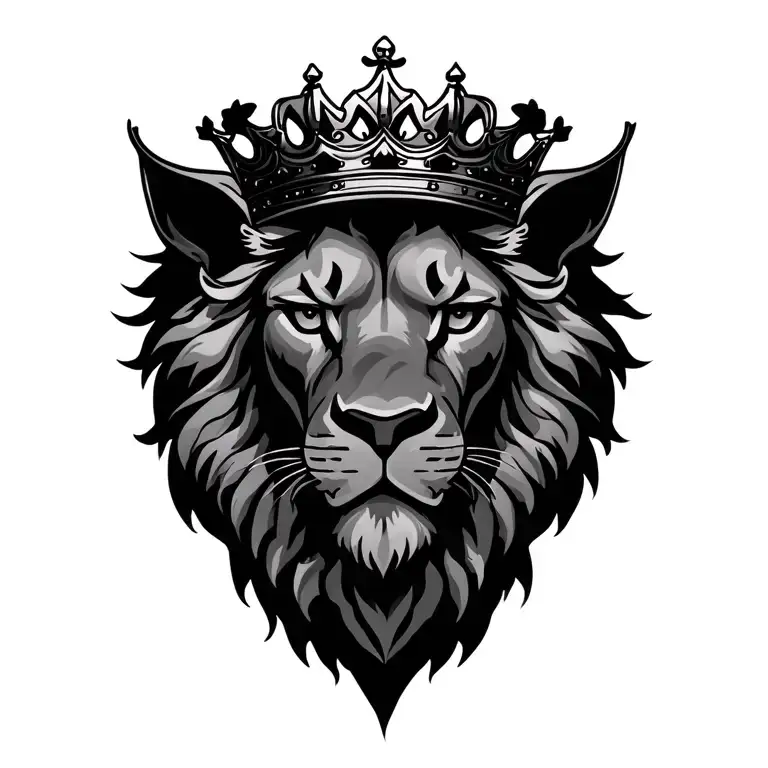Czech Lion with crown tattoo design idea