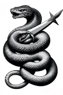 Three headed snake with a dagger for a tail tattoo design idea