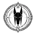 anubis round logo tattoo design idea