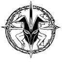 anubis round logo tattoo design idea