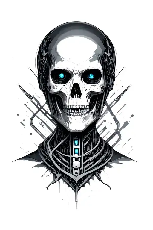 Cyberware implants tattoo design idea