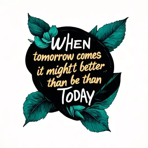 Minimalist tattoo with the theme "When tomorrow comes, it might be better than today" but without text tattoo design idea