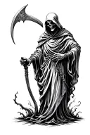 grim reaper holding a scythe tattoo design idea
