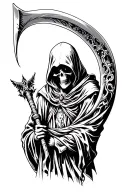 grim reaper holding a scythe tattoo design idea
