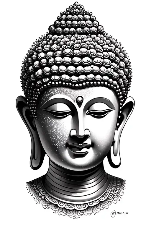 half face buddha tattoo design idea