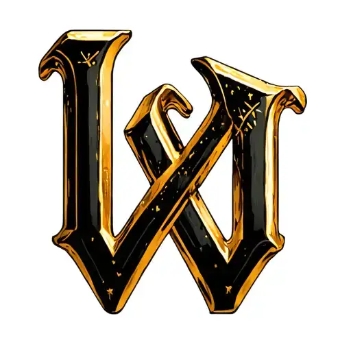 gold bars forming the letters "A" and "V" tattoo design idea