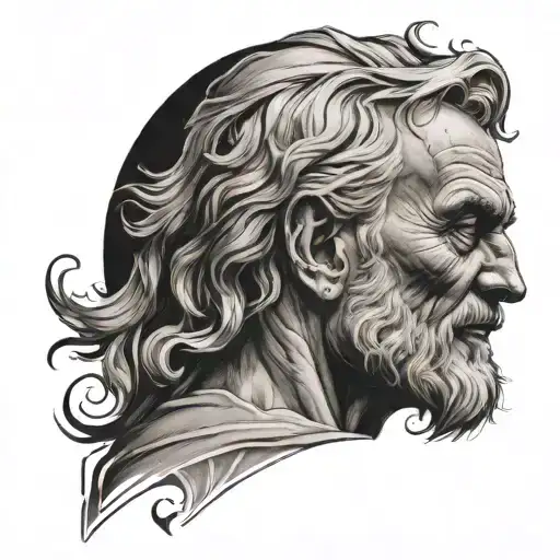 Main portrait of Seneca tattoo design idea