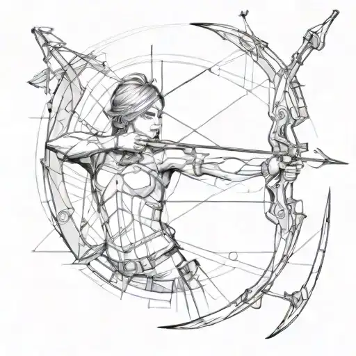 archery sports tattoo design idea