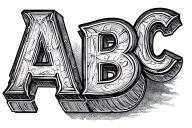 abc block letters tattoo design idea
