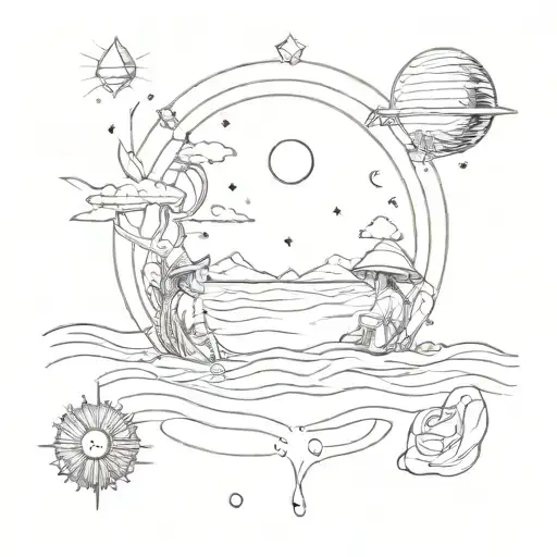 tattoo to the line from the song LSP "We are two grains of sand on the beach of the universe And our fears and sufferings are drops of water Ч tattoo design idea