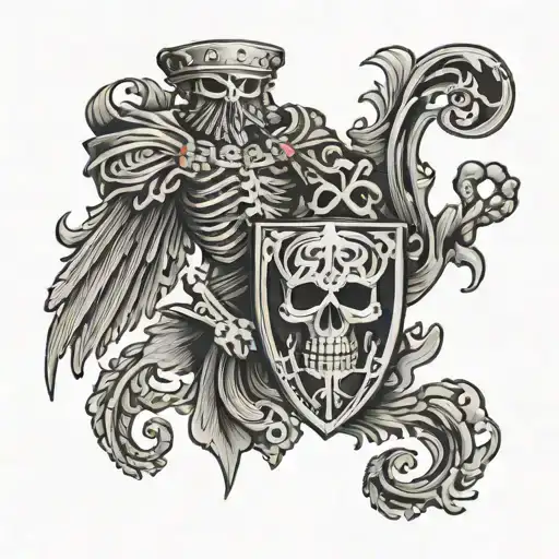 Skeletal Vytis (Lithuanian coat of arms) tattoo design idea