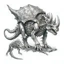 triceratops skeleton riding hood and the woolf tattoo design idea