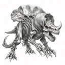 triceratops skeleton riding hood and the woolf tattoo design idea