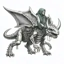 triceratops skeleton riding hood and the woolf tattoo design idea