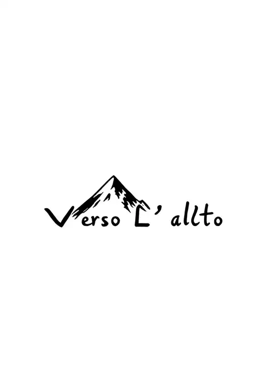"Verso L'alto" simple mountain tattoo design idea