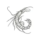 Caradina shrimp in wood cut style tattoo design idea